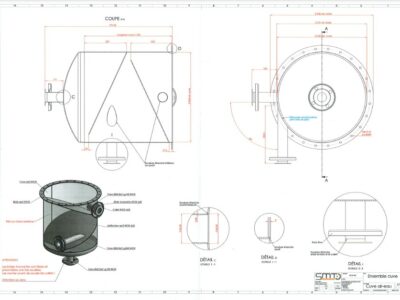 Cuve air-eau - Cuve - plan 2D